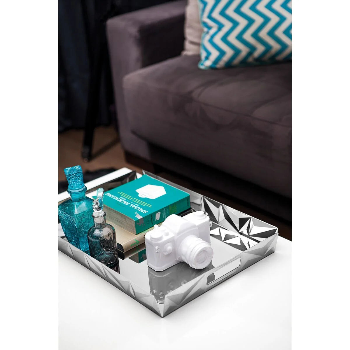 Tramontina Prisma rectangular stainless steel tray, 52 cm